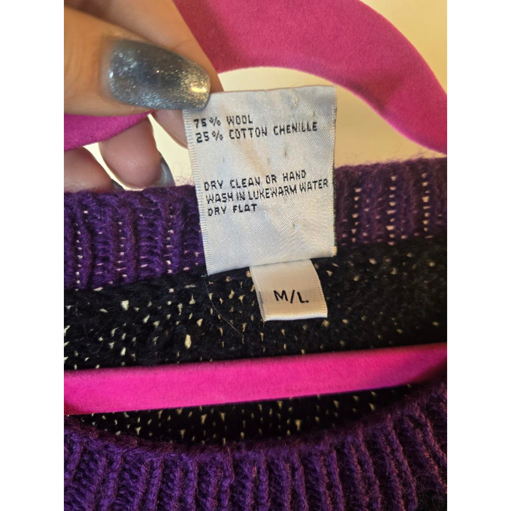 Women's Icelandic Design Crew Neck Sweater M Blue Purple - Picture 6 of 7